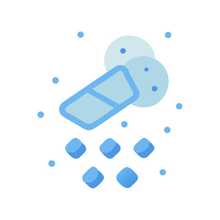 Isometric Sugar Cubes and Sweetener Icon on Blackのイラスト素材