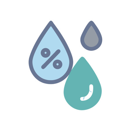 Humidity Icon: Percentage Sign and Water Dropletsのイラスト素材