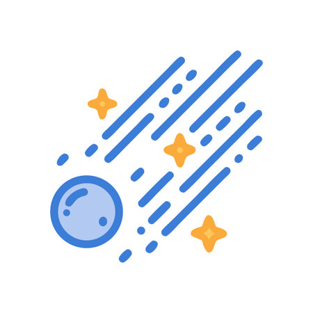 Cartoon Comet, Shooting Star, Stars, and Space Illustrationのイラスト素材