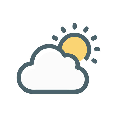 Partly Sunny Weather Icon with Cloud and Sunのイラスト素材
