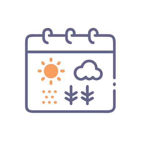 Weather Calendar Icon for Forecast, Appointment or Schedulingのイラスト素材