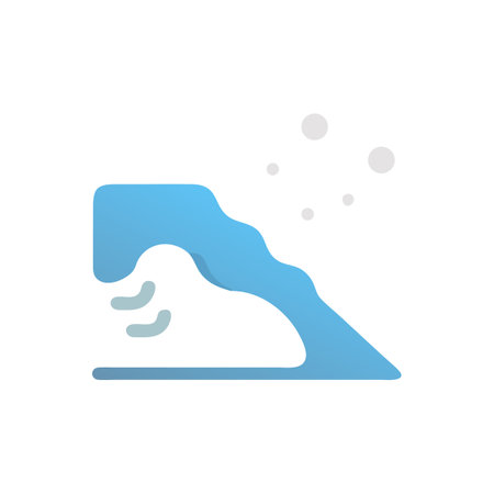 Blue Wave Symbol with Bubbles on Black Backgroundのイラスト素材