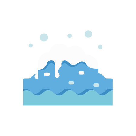 Ocean waves with foam, bubbles, simple vector illustrationのイラスト素材