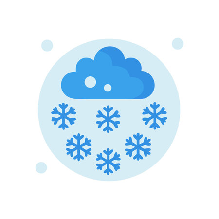 Snowflake icon, cold season weather, winter falling snowのイラスト素材