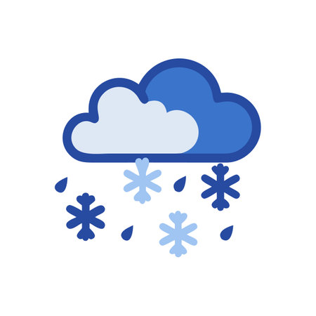 Snowy Cloud Icon Graphic Weather Forecast Elements Designのイラスト素材