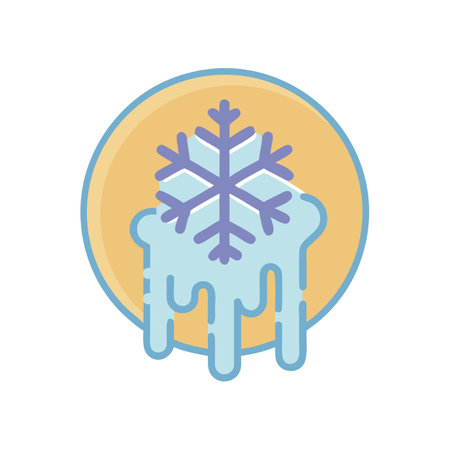 Cool Snowflake Illustration Icon Vector for Seasonal Designのイラスト素材