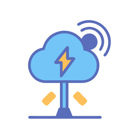 Lightning Cloud Power Transmission Network with Wireless Wavesのイラスト素材