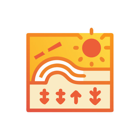 Illustration: Water Cycle Diagram with Sun and Vegetationのイラスト素材