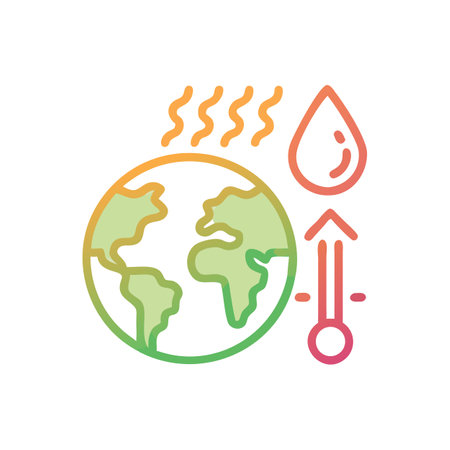 Global Warming: Earth Heat, Temperature Rise, and Humidityのイラスト素材