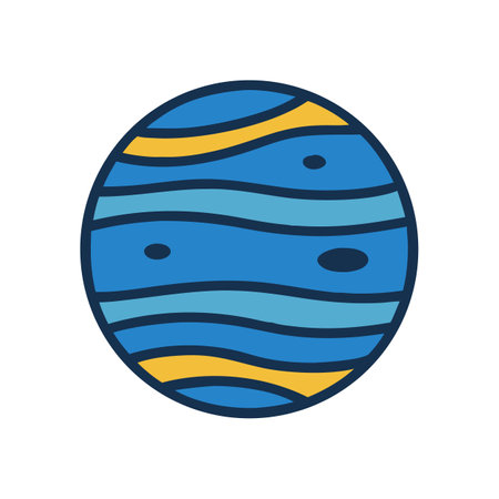 Stylized Easter Egg Icon with blue and gold stripesのイラスト素材