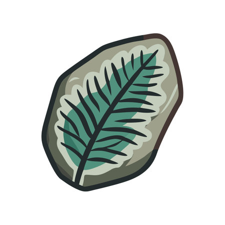 Abstract Stone Art: Dark Fern, Nature Illustrationのイラスト素材
