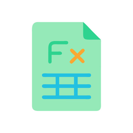 Colorful spreadsheet file icon isolated on black backgroundのイラスト素材