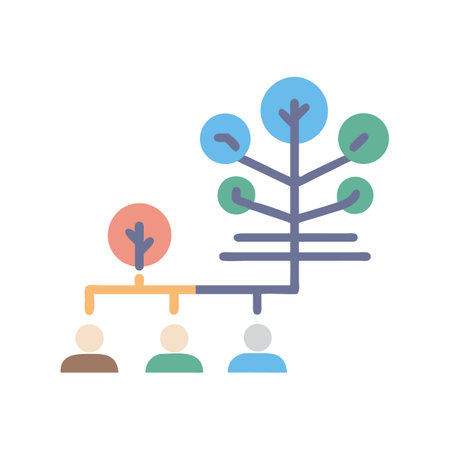 Simple Flat Design Organization Chart Diagram With Peopleのイラスト素材
