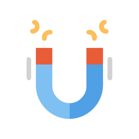 Cartoon Magnet Icon: Attraction, Science, Power, Strength, Attractionのイラスト素材