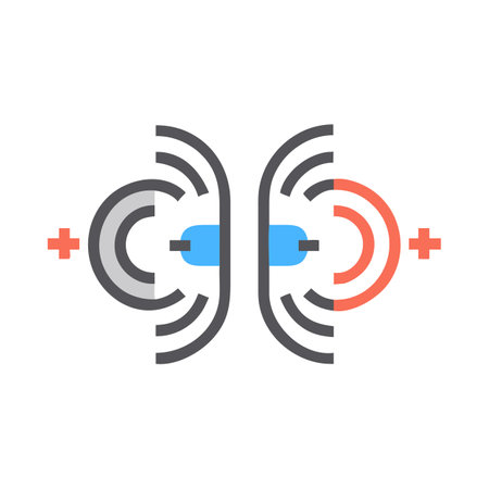 Data Visualization: Electromagnetic Fields Illustration on black backgroundのイラスト素材