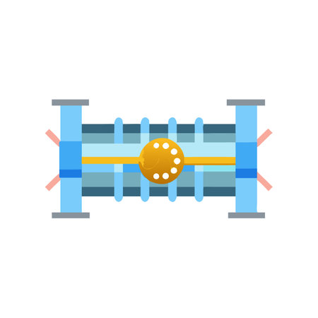 Stylized Quantum Computing Chamber Illustration on Black Backgroundのイラスト素材