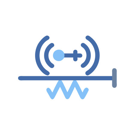 Vibration Sensor Detecting Waves on a Black Backgroundのイラスト素材