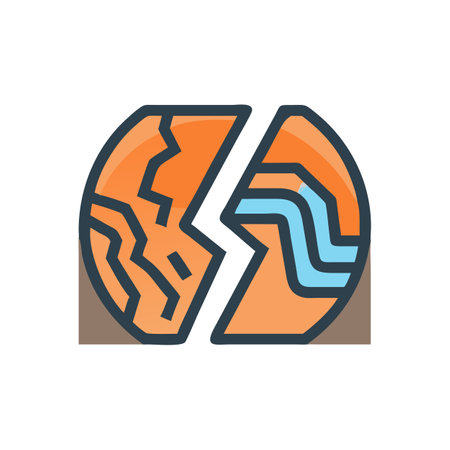Cracked Earth Icon Illustration: Drought, Environment, Disaster Designのイラスト素材