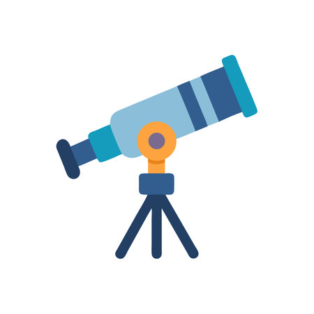 Telescope Vector Icon Illustration on Black Backgroundのイラスト素材