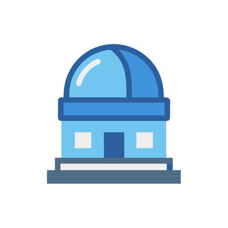 Blue Astronomical Observatory Icon for Science and Educationのイラスト素材