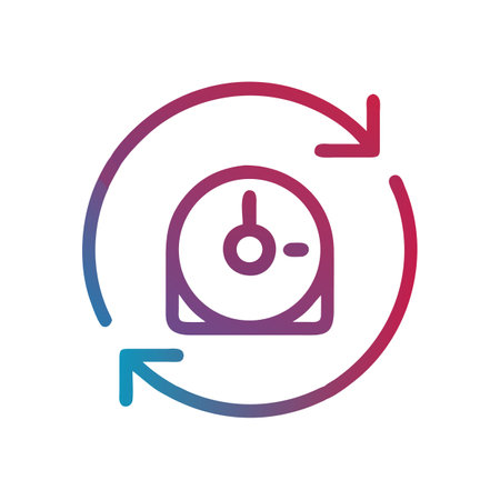 Clock with circular arrows, time management, work cycleのイラスト素材