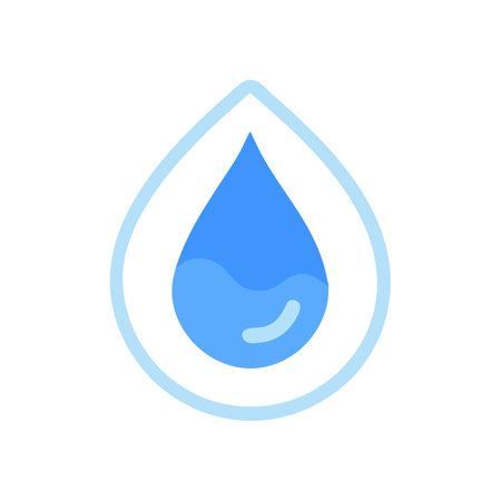 Water drop icon with blue on black backgroundのイラスト素材