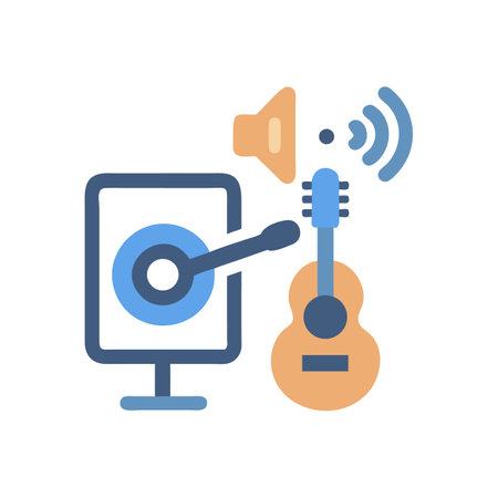 Online Music Creation and Production Icon Illustrationのイラスト素材