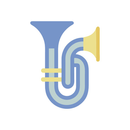 Illustration of a Sousaphone, musical instrument, brass instrument