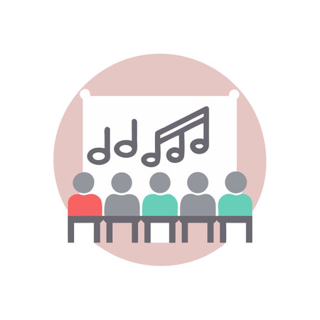 Musical Presentation Audience Illustration in Circleのイラスト素材