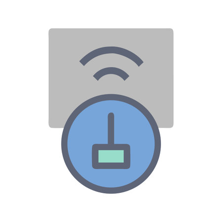 Router and repeater vector icon for network infrastructure