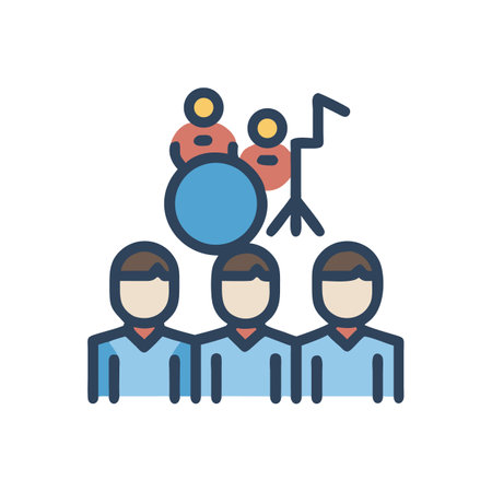 Stylized Band and Singers Icon Against a Black Backgroundのイラスト素材