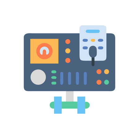 Stylized Illustration of an Old Computer on a Standのイラスト素材