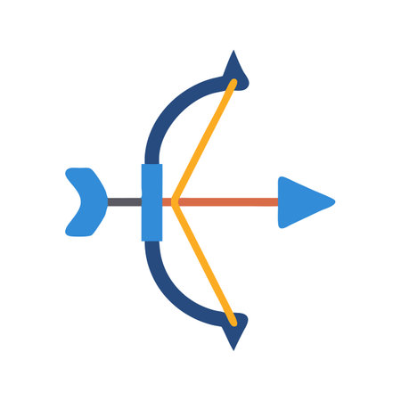 Simple Bow and Arrow Icon on Black Backgroundのイラスト素材