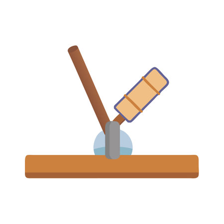 Simple physics illustration of trebuchet, launch catapult mechanismのイラスト素材