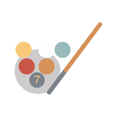 Minimalist Billiards Cue and Balls Illustration on Blackのイラスト素材