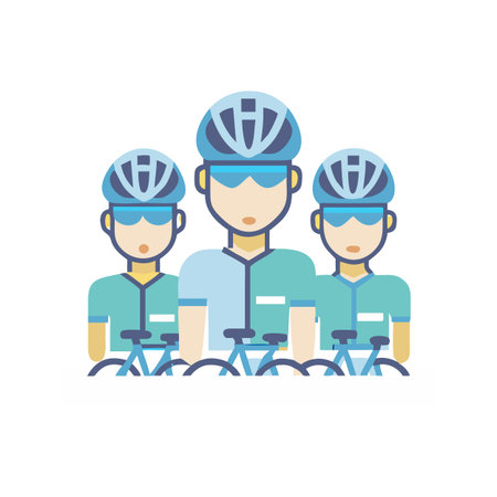 Cycling team icon illustration, cyclist competition and sports