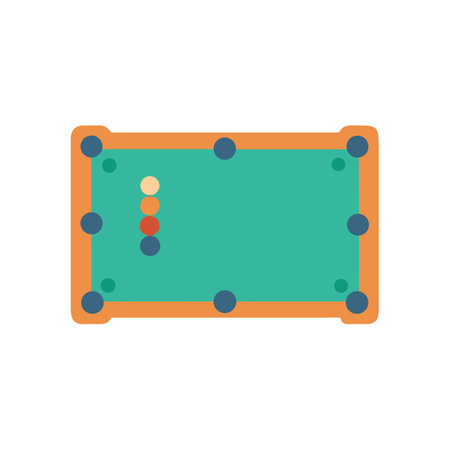 Pool Table with Balls Vector Minimalist Illustrationのイラスト素材
