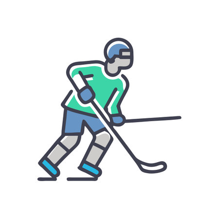 Ice Hockey Player Simple Vector Illustration on Blackのイラスト素材
