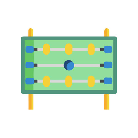 Colorful Foosball Table Illustration on Black Backgroundのイラスト素材