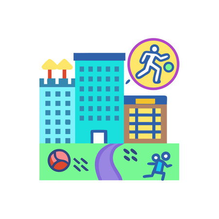 Urban Sports and Recreation with Football in the Cityのイラスト素材