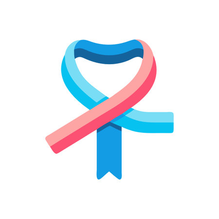 Pink and Blue Ribbon Symbol on Black Backgroundのイラスト素材