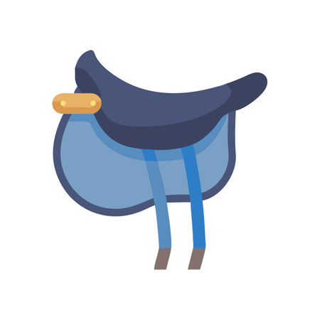 Cartoon illustration of a horse saddle on black backgroundのイラスト素材