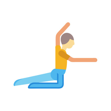 Man doing yoga pose, stretching back and spineのイラスト素材