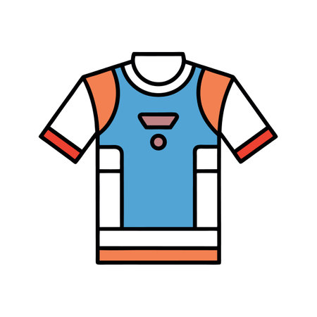 Sporty T-Shirt with Trim for Games or Activitiesのイラスト素材