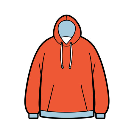 Orange and Blue Hoodie Sweatshirt Vector Illustration Isolatedのイラスト素材