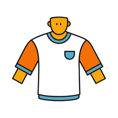 Cartoon Character with Orange and White Shirt Vector Artのイラスト素材
