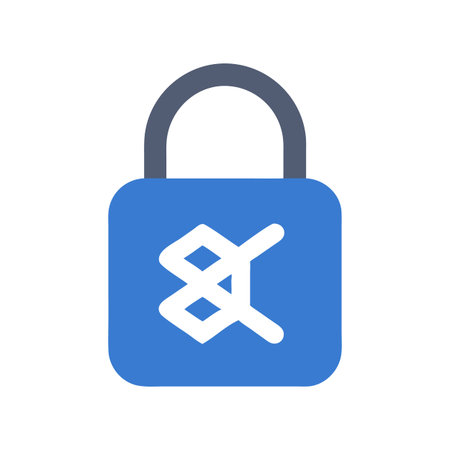 Bluetooth Disconnected Security Lock Icon with Black Background