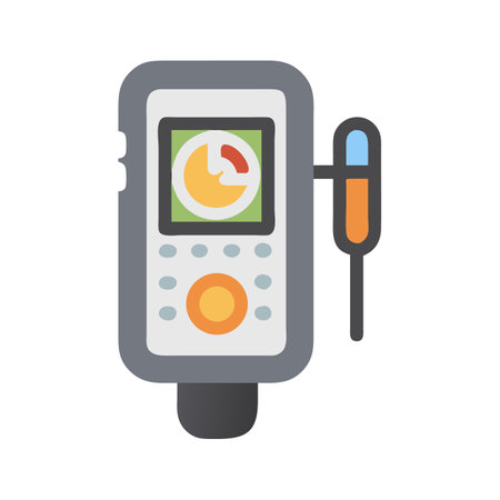 Handheld device with probe and data displayed onscreenのイラスト素材