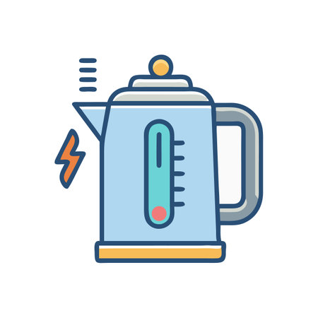 Electric Kettle Boiling, Hot Water Appliance, Kitchen Iconのイラスト素材