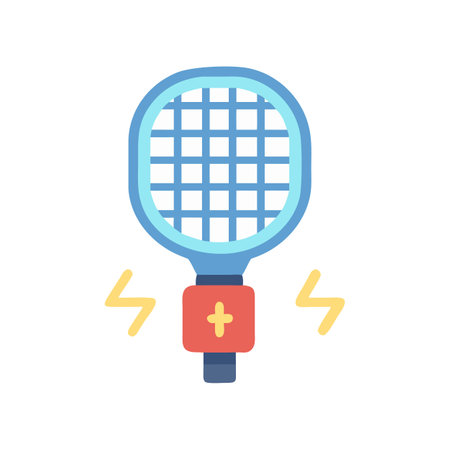 Electric mosquito swatter vector icon on black backgroundのイラスト素材